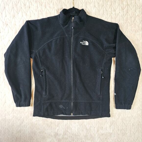The North Face Windwall Fleece Zip Jacket Womens L Black Outdoor Utility Coat - Picture 1 of 8